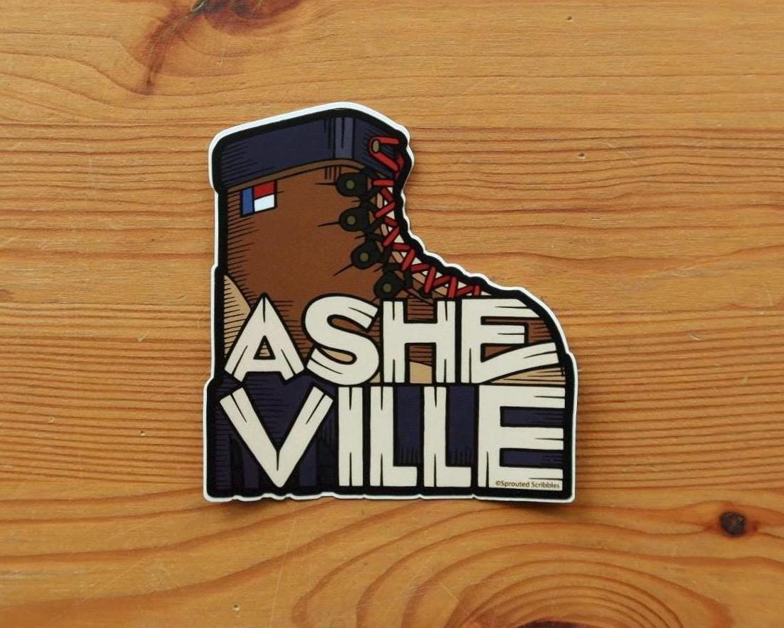 Asheville Boot Sticker | Weatherproof Vinyl
