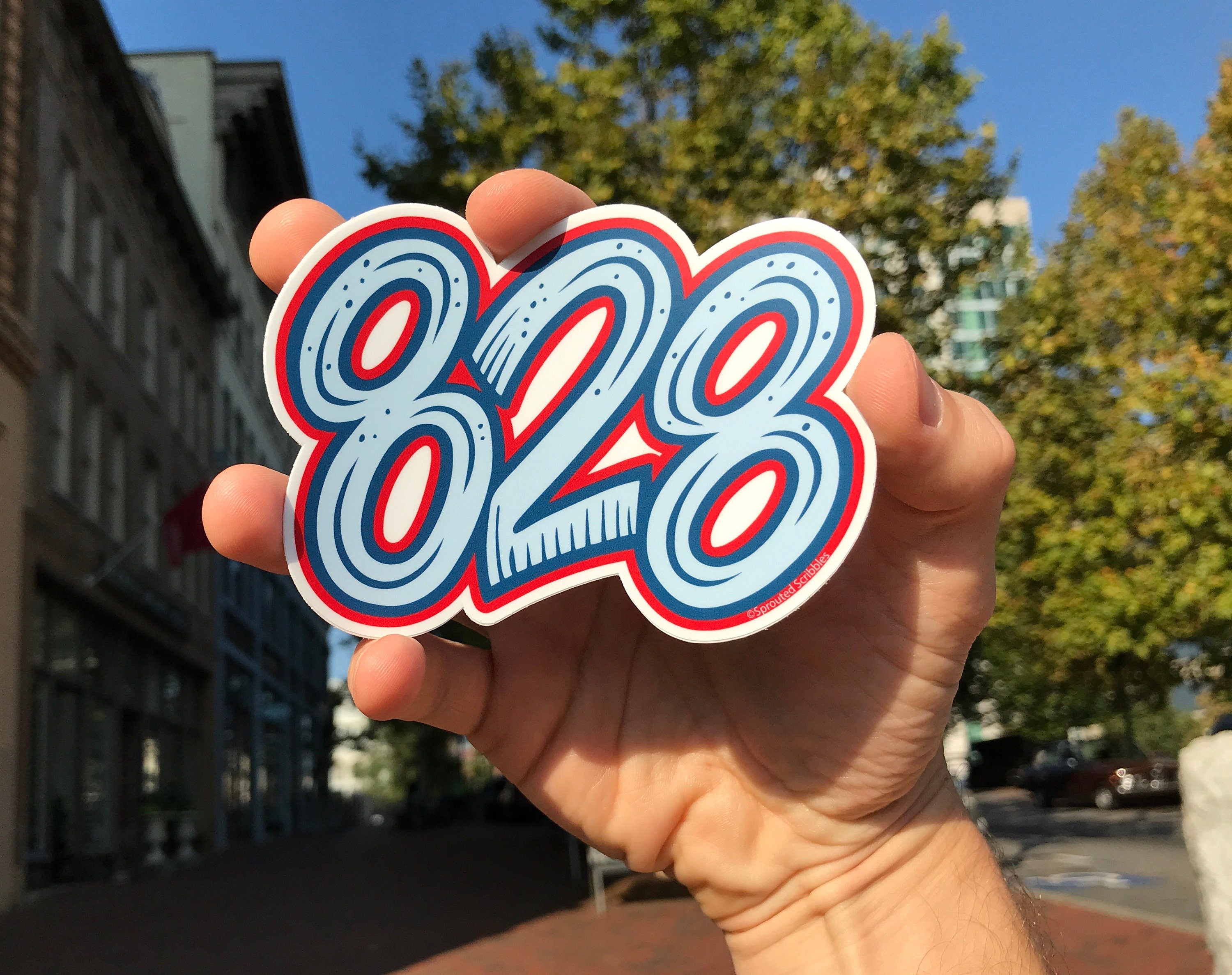 828 Western North Carolina Area Code Sticker | Weatherproof Vinyl Decal for Car