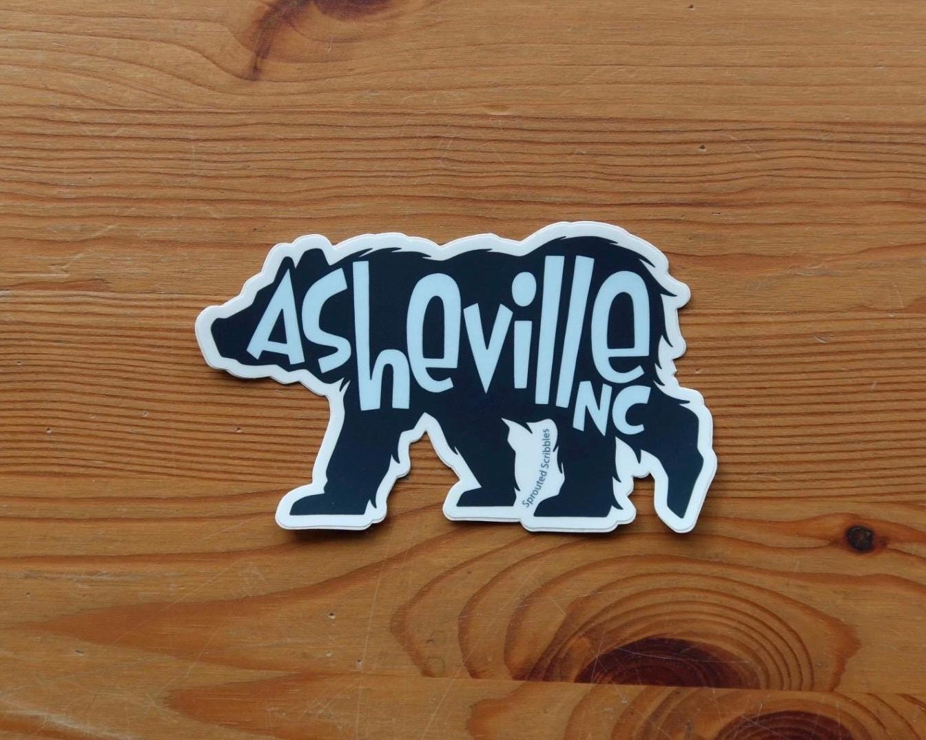 Asheville Bear Sticker | Weatherproof Vinyl Travel Souvenir
