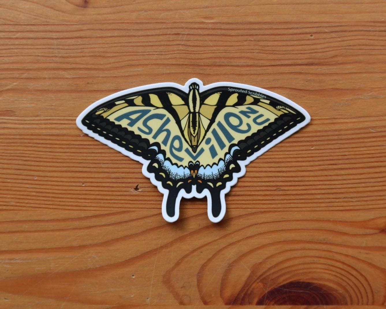 Asheville Butterfly Sticker | Eastern Tiger Swallowtail | Weatherproof Vinyl