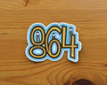 864 Area Code Sticker