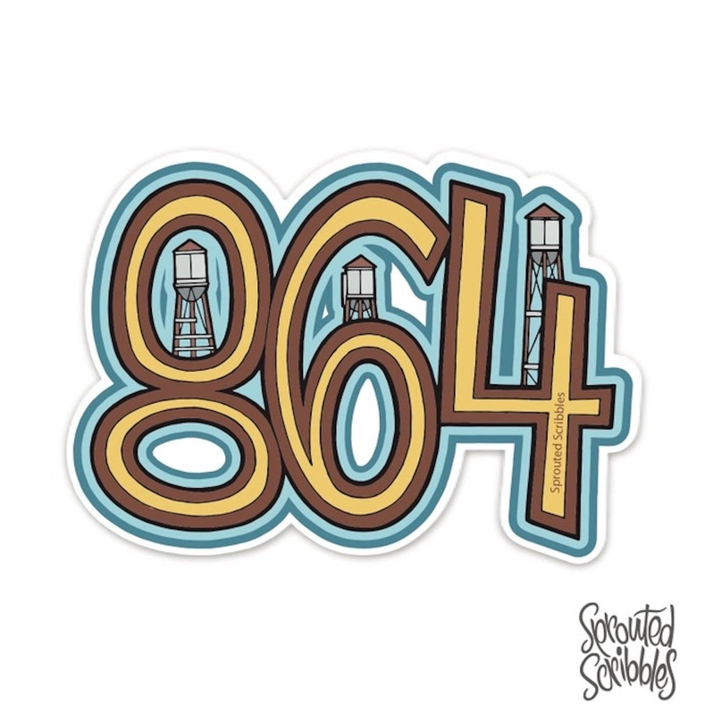 864 Area Code Sticker