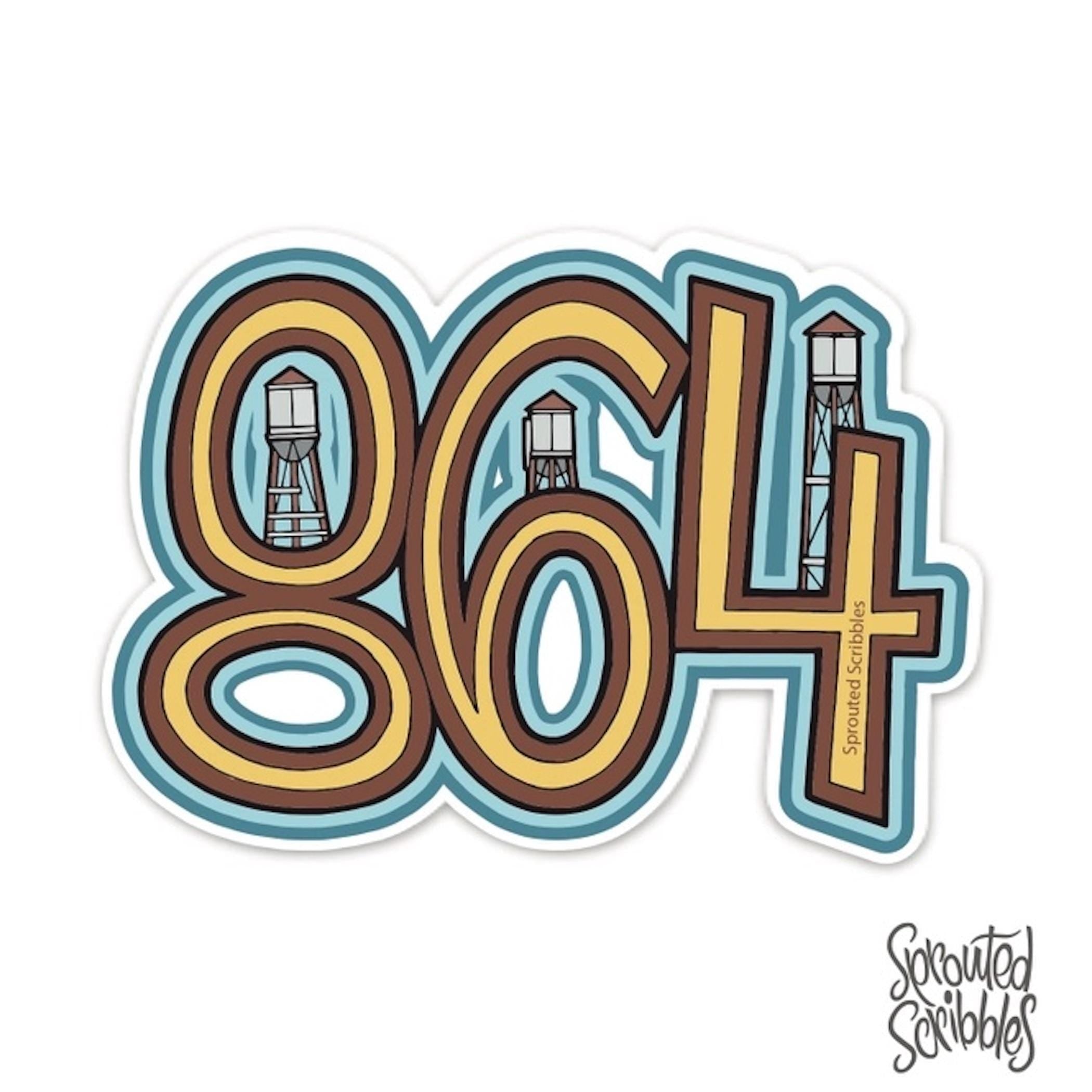 864 Area Code Sticker