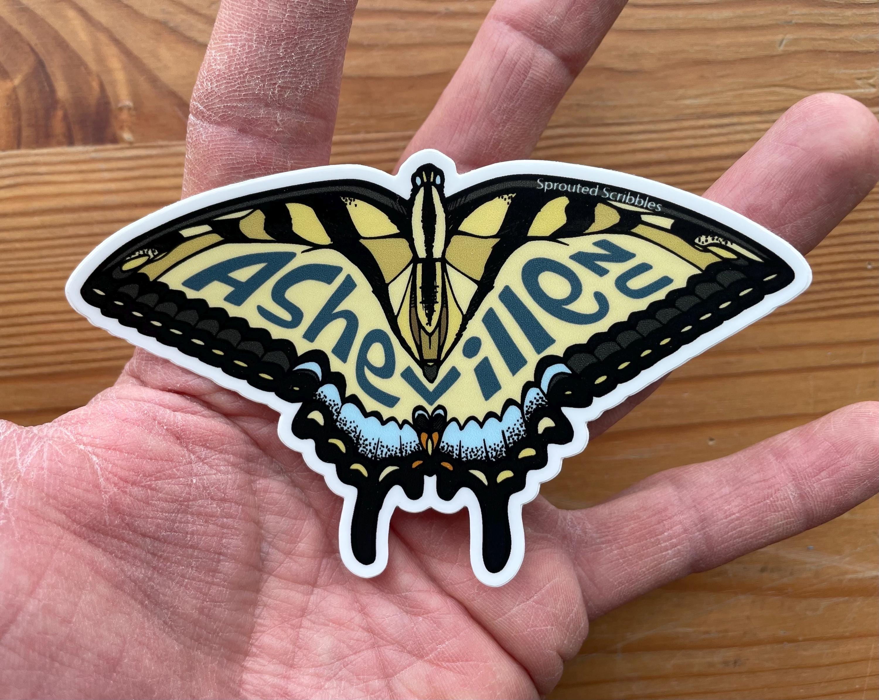 Asheville Butterfly Sticker | Eastern Tiger Swallowtail | Weatherproof Vinyl