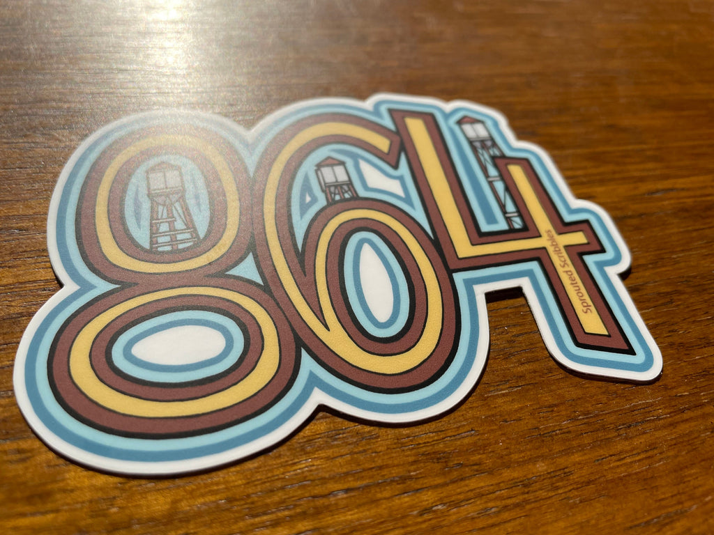 864 Area Code Sticker
