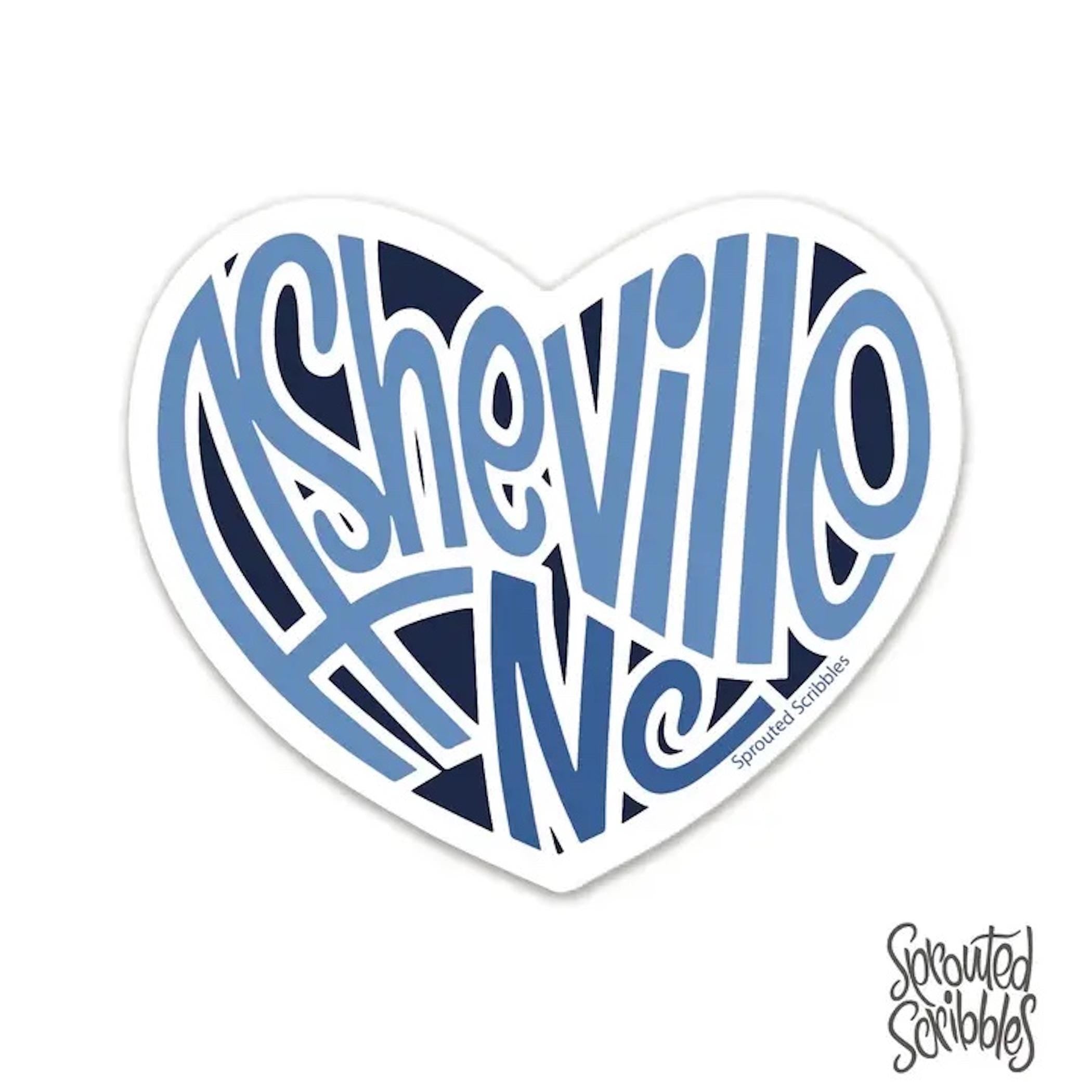 Asheville Heart Sticker | Blue Ridge Blues