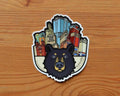 Asheville Bear and City Buildings Sticker