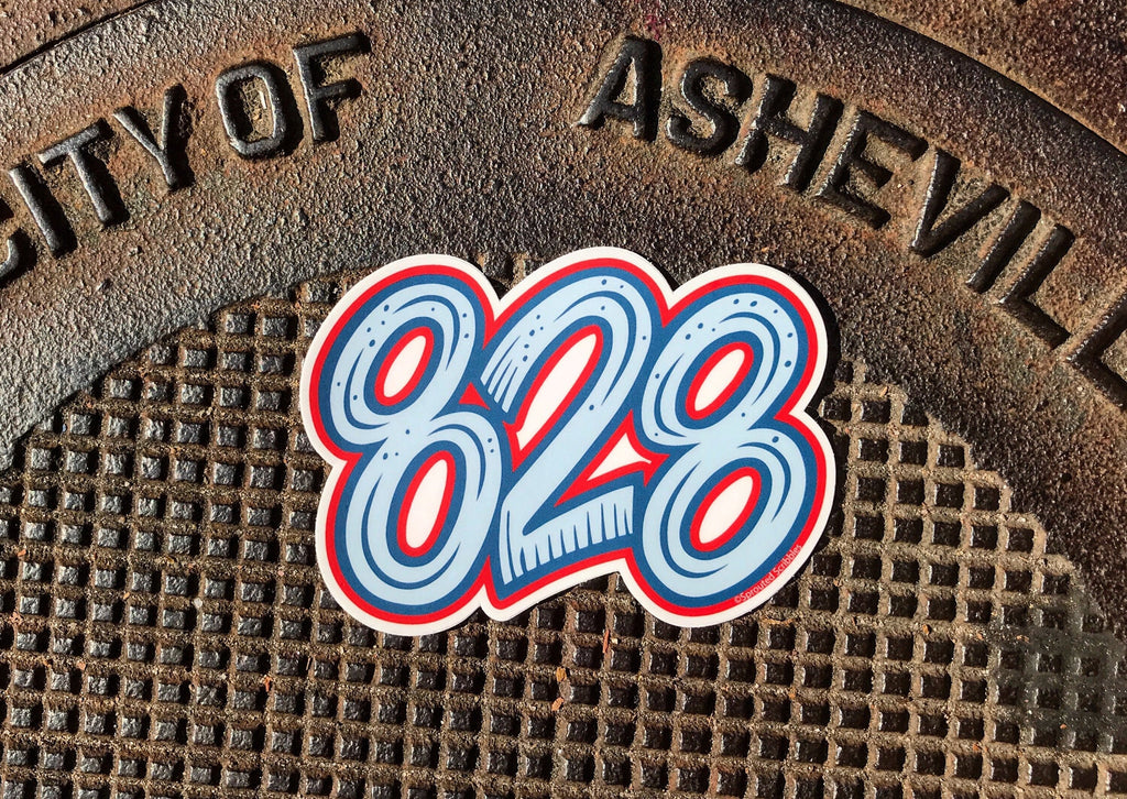 828 Western North Carolina Area Code Sticker | Weatherproof Vinyl Decal for Car