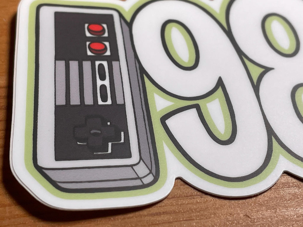 1980 Sticker with Shell and Gaming Controller | 80s Nostalgia