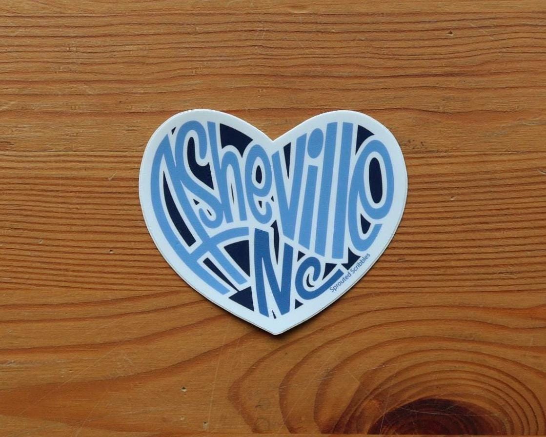 Asheville Heart Sticker | Blue Ridge Blues