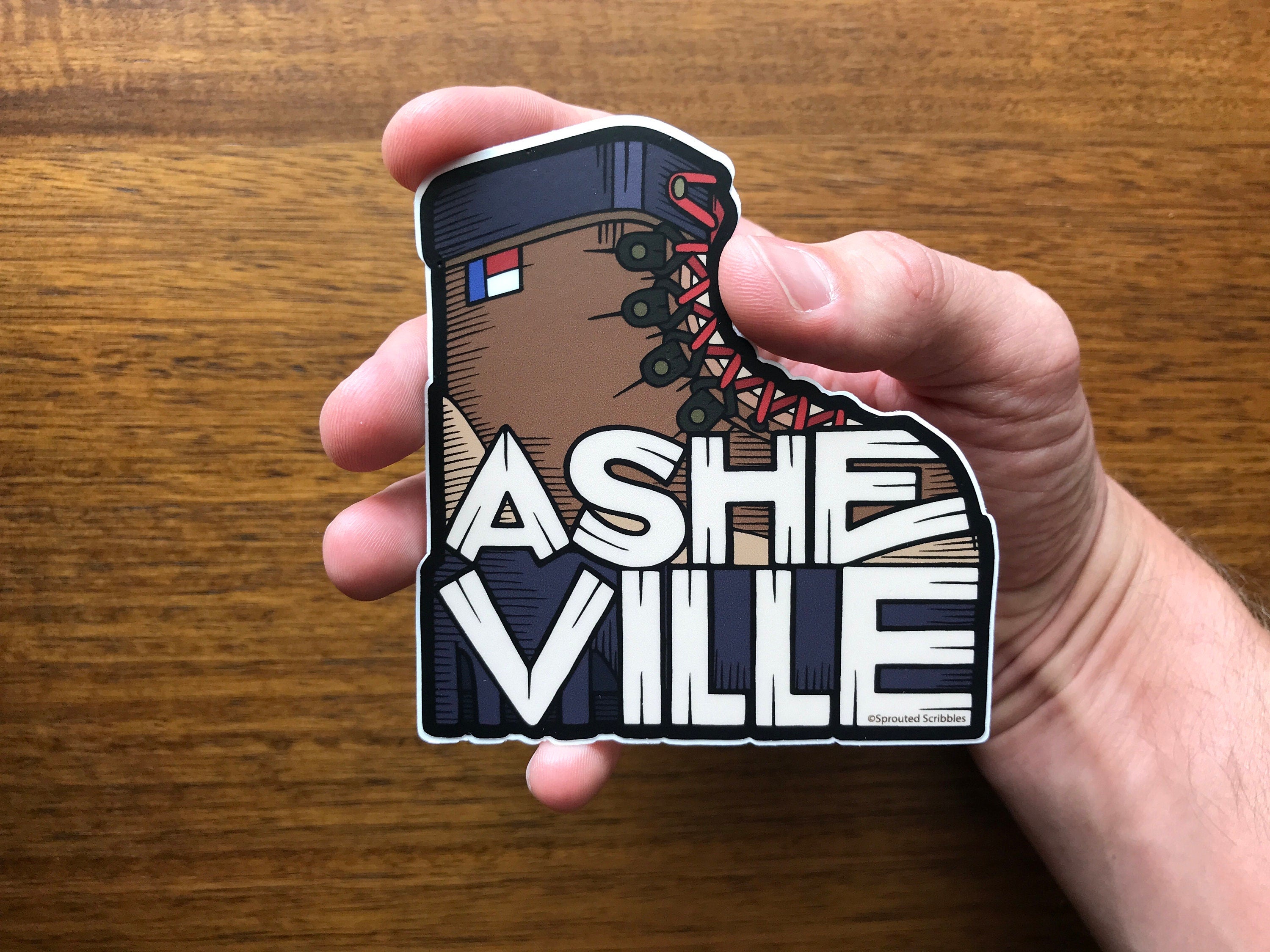 Asheville Boot Sticker | Weatherproof Vinyl