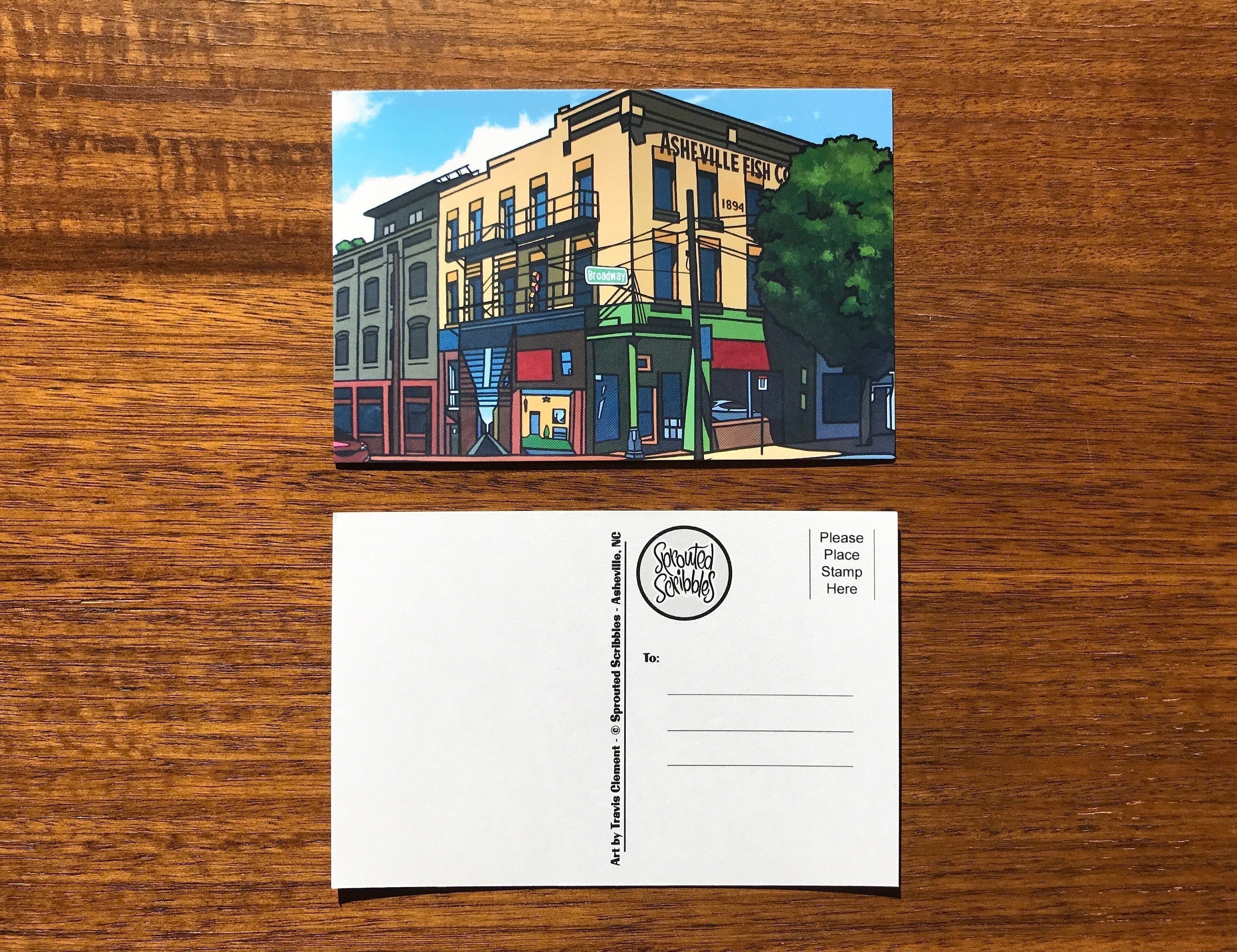 Asheville Fish Company Postcard