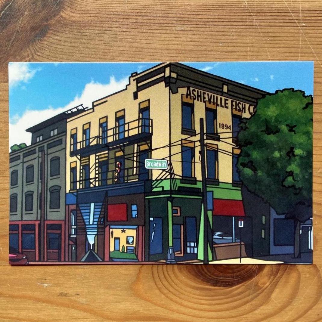 Asheville Fish Company Postcard
