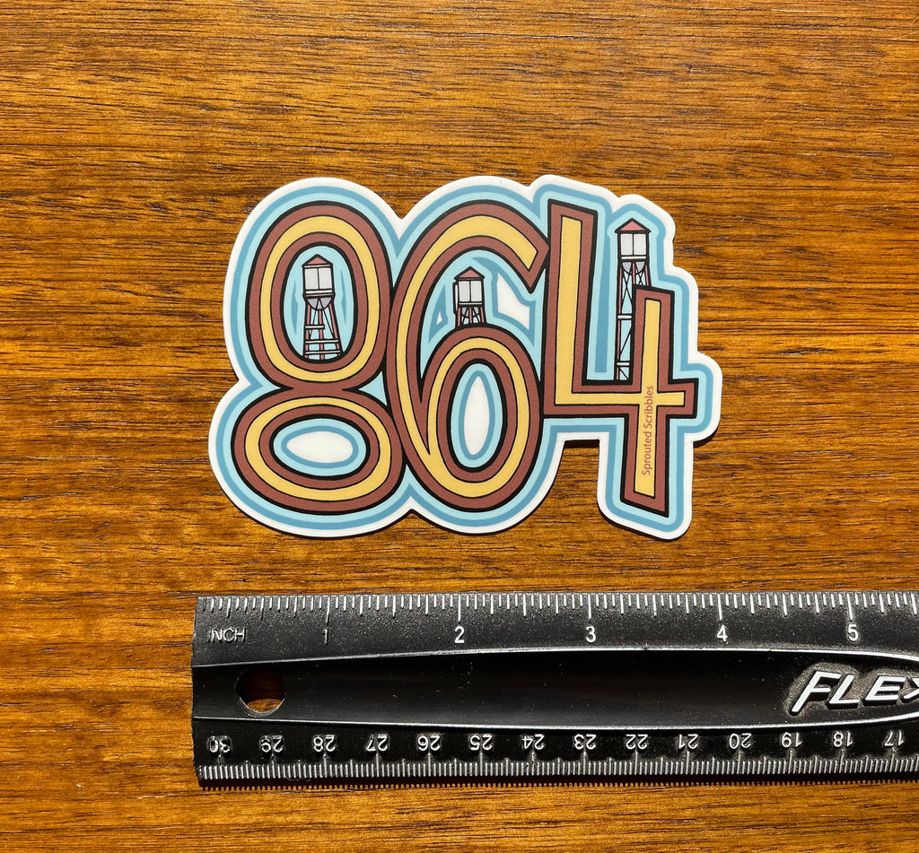 864 Area Code Sticker