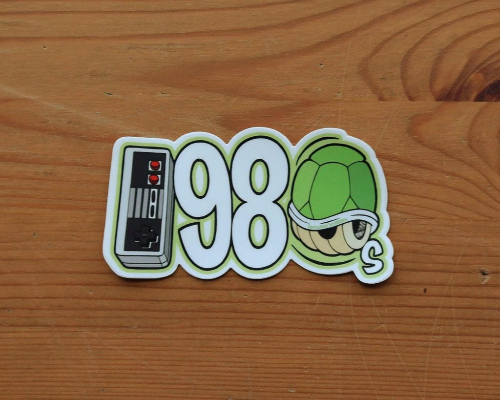 1980 Sticker with Shell and Gaming Controller | 80s Nostalgia