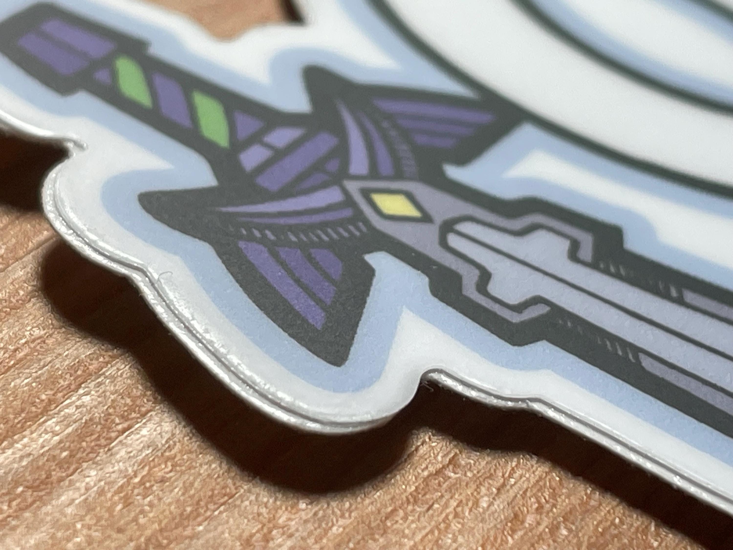 1980 Sticker with Mushroom and Sword | Eighties Decal | Weatherproof Vinyl