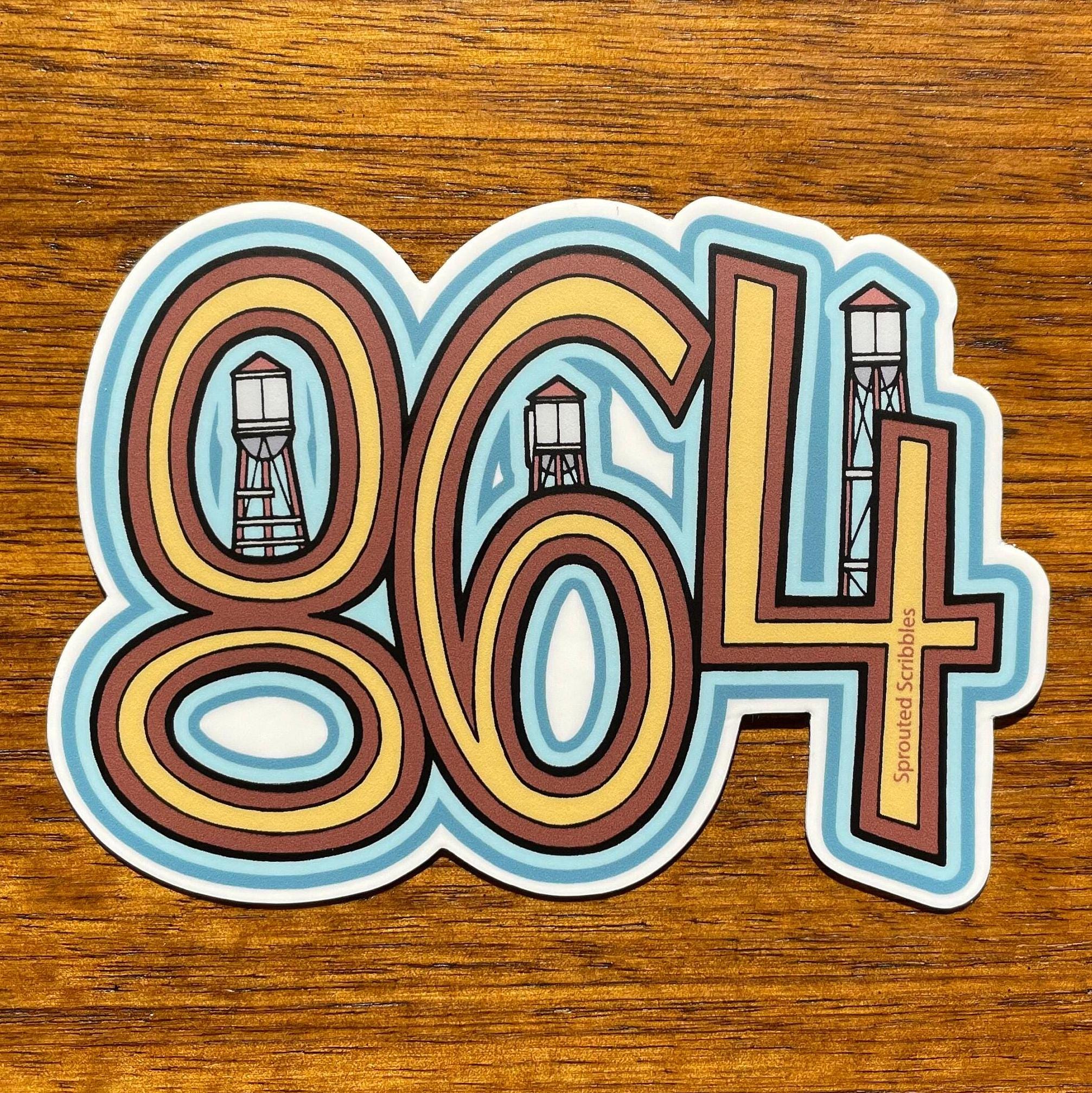 864 Area Code Sticker
